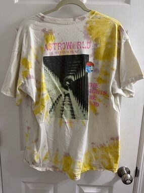Astroworld Tie-Dye Graphic Tee - Yellow & Pink Alabama XL X Large